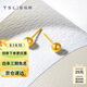 謝瑞麟（TSL）黃金耳釘黃金圓球光面耳釘 YK259 約1.45克