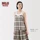 無印良品（MUJI）女式 馬德拉斯格紋 吊帶罩衫上衣女款內(nèi)搭打底女裝25年夏季細(xì)肩帶 象牙色格紋 L （165/88A）
