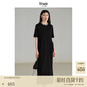 旅途原品（ltyp）醋酸連衣裙高檔進(jìn)口時髦優(yōu)雅扭結(jié)連衣黑色中長裙女秋 靜謐黑-日本三醋酸 L -XL-165-170cm（現(xiàn)貨）