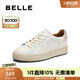 百麗（Belle）女鞋子厚底增高小白鞋25春季新款真皮運(yùn)動(dòng)休閑板鞋3TE21AM5 米白色 37 (235mm)