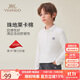 英氏（YEEHOO）兒童T恤男童polo衫中大童裝打底衫休閑抑菌長(cháng)袖上衣秋 白色 140