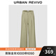 UR2025秋季新款女裝流光風(fēng)休閑寬松高腰闊腿褲UYU650066 卡其 S