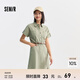 森馬（Semir）連衣裙女氣質(zhì)工裝裙子夏天女裝24夏純棉polo領(lǐng)短裙 土灰綠40901 M