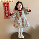 壹號鳳女童冬季碎花棉衣連衣裙寶寶拜年服加厚冬裝夾棉漢服公主裙潮 中國風(fēng)紅色蝴蝶裙 加棉加厚 59