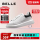 百麗2025新款厚底小白鞋女學(xué)生商場同款撞色板鞋Z2U1DCM5 黑尾翼 38