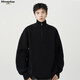 MMOPTOP半拉鏈立領(lǐng)毛衣秋冬男美式寬松復古慵懶內搭針織衫MMY22黑色XL