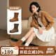 ZHR【一靴兩穿】短靴女百搭平底靴子時尚通勤軟底女靴 EH210駝色37