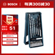 博世（BOSCH）Mini鉆頭+批頭套裝（15支裝）木材、石材鉆孔