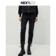 奈蔻商場(chǎng)同款冬季鉛筆褲修身休閑九分牛仔褲高級感 黑色 S