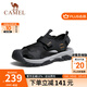 CAMEL涼鞋男夏季包頭沙灘鞋戶(hù)外休閑男士外穿透氣洞洞運動(dòng)涼鞋子男 G13M076014黑色 44