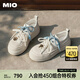 MIO【宋雨琦同款】米奧休閑板鞋2025春新款圓頭miu系銀色厚底女鞋 米白色 （宋雨琦/張藝凡同款） 35 (225mm)