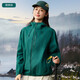 以羽防風(fēng)連帽軟殼外套工作服定制印logo秋冬戶(hù)外團建聚會(huì )保暖沖鋒夾克 理想綠 XL