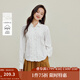 茵曼（INMAN）茵曼2025秋冬女裝新款 100棉娃娃領(lǐng)褶皺白色襯衫淡人寬松長(cháng)袖襯衣  云朵白 M