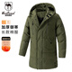 西域駱駝（VANCAMEL）棉服男冬季大碼男士保暖棉服外套中長(cháng)款軍大衣棉衣 軍綠 L