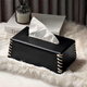 斤慕紙巾盒抽紙盒茶幾客廳商務(wù)輕奢風(fēng)皮革收納盒家用餐巾紙抽袋簡(jiǎn)約 簡(jiǎn)約紙抽盒【黑色】
