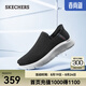 斯凱奇（Skechers）七夕禮物閃穿鞋Slip ins懶人一腳蹬緩震透氣閃穿鞋運(yùn)動健步鞋 黑色/灰色/BKGY 41