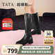 他她盧昱曉超模靴騎士靴大筒圍顯瘦秋冬7TGA1DG4 黑色 38