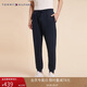 Tommy Hilfiger【柔順雙面布】秋冬男裝純色休閑抽繩束腳運動(dòng)針織衛褲