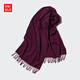 優(yōu)衣庫女裝羊絨圍巾479255 17 棗紅色 均碼(176 × 33 cm)
