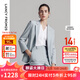 朗姿2025年夏季新款平駁領輕商務西裝外套職業(yè)時尚通勤高端西服女 水藍色 M
