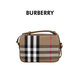 BURBERRY博柏利巴寶莉女士土色牛皮帆布相機拉鏈斜挎包80844951