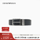 EMPORIO ARMANI/阿瑪尼官方旗艦【禮物】新款男士雙面壓花復古商務(wù)針扣腰帶秋冬 MC012-黑色編織紋/黑色光面 均碼