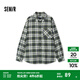 森馬（Semir）長(cháng)袖襯衫男純棉法蘭絨格子外套秋季情侶裝寬松經(jīng)典百搭上衣潮 綠白色調00441 M