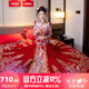 泰勒馬丁秀禾服新中式2025新款結(jié)婚禮服古裝嫁衣新娘敬酒服出閣服龍鳳褂 HF013絲絨 L