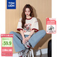 唐獅【關(guān)曉彤同款&史努比聯(lián)名款】唐獅2025夏季女短袖T恤純棉寬松穿搭