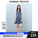 UR七夕2025春季新款女裝撞色蕾絲蝴蝶結無袖牛仔連衣裙UYY850056 藍色 M