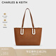 CHARLES&KEITH毛絨大容量拉鏈手提托特包生日禮物CK2-30782491-1 Brown棕色 特大包