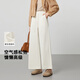 FivePlus休閑直筒褲女垂感寬松闊腿長(cháng)褲百搭純色戶(hù)外顯瘦褲子 米白 S