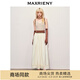 MAXRIENY【異域·摩洛哥-商場同款】復(fù)古文藝釘珠提花傘擺連衣裙 卡其 M 02/36
