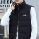 JEEP SPIRIT吉普羽絨馬甲男外套冬季短款無(wú)袖羽絨服立領(lǐng)透氣上衣 黑色 2XL 