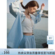 范思藍恩藍色襯衫套裝女透氣2024夏季新款短褲清涼24FS12148 冰川藍（襯衫） XS