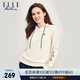 ELLE ACTIVE簡(jiǎn)約字母印花連帽衛(wèi)衣女裝秋季基礎(chǔ)百搭休閑運(yùn)動(dòng)長(zhǎng)袖套頭衛(wèi)衣 米白 XL