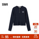 森馬（Semir）毛衣女冬季短款半開襟刺繡修身套頭衫女生風(fēng)顯瘦上衣107724107001
