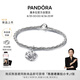 潘多拉（PANDORA）[陳麗君同款]讓愛盛開手鏈套裝銀色精致小眾新品七夕禮物