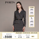 PORTS寶姿秋冬新品女裝縫制針織長(cháng)袖中長(cháng)連衣裙LM9N012NFE010 黑色格子 XS (2)