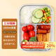拜杰高硼硅玻璃飯盒上班族飯盒微波爐冰箱保鮮盒長(cháng)形三隔1000ml