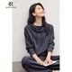 clotho Rennie品牌女裝休閑套裝女2025春秋新款寬松連帽氣質(zhì)衛褲高級感兩件套 深灰色 M