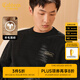 卡賓男裝 高周波LOGO毛衣秋新款寬松針織衫肌理線(xiàn)衫休閑H 煤黑色01 L /175/50