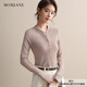 Mom Jane哺乳上衣外出辣媽款孕婦秋裝內搭打底衫可外穿喂奶秋冬款月子服 淺咖色 L