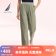 諾帝卡（NAUTICA）【商場同款】女裝25春季新款錦氨垂感直筒休閑褲女51KO13 海草綠315 L