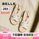 百麗（Belle）舒適休閑媽媽涼鞋女商場(chǎng)同款水鉆涼鞋A9U1DBL4 米白 38 (240mm)