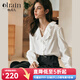 Olrain歐芮兒法式蕾絲襯衫女裝春季2025新款氣質(zhì)通勤木耳邊領(lǐng)襯衣 米白色 S
