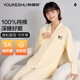 有棵樹(shù)睡衣女士秋季100%純棉簡(jiǎn)約翻領(lǐng)長(cháng)袖開(kāi)衫可外穿家居服女睡衣2025