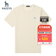 哈吉斯（HAZZYS）男裝 【薄荷曼波風(fēng)】夏款刺繡凈色圓領(lǐng)短袖T恤衫ASTZE03BE65 米黃色OW M (170/92A 46)