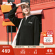 FILA 斐樂(lè)官方連衣裙2025年秋季新品長(zhǎng)款連帽打底衛(wèi)衣長(zhǎng)裙子 正黑色-BK L 170/88A/L