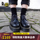 馬丁1461 Bex早秋氣質(zhì)通勤光面皮黑色小厚底皮鞋單鞋 黑色 38
